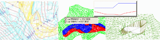 Courbes isopaques, altitudes et profils temps réel, plate-forme